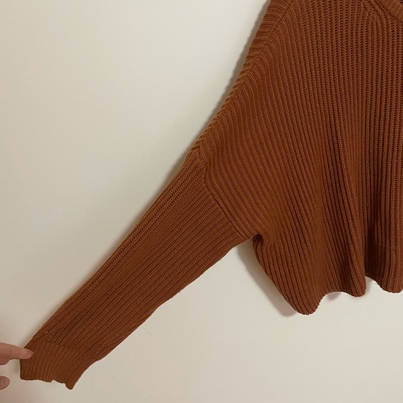 Burnt Orange Cropped Sweater - Picture 2 of 6